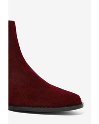 Factory Grey City West Suede Ankle Boot Burgundy