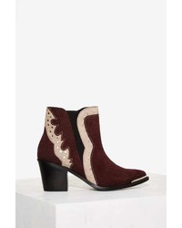 Nasty Gal Python Outta Ten Suede Ankle Boot