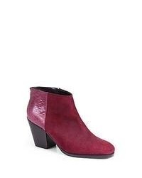 Rachel Comey Mars Suede Crocodile Embossed Leather Ankle Boots Grape