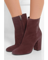 Gianvito Rossi Suede Ankle Boots Claret