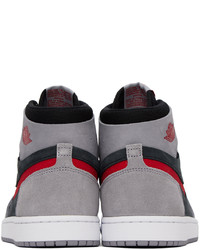 NIKE JORDAN Gray Red Air Jordan 1 Zoom Comfort 2 Sneakers