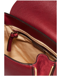 Chloé Faye Small Leather And Suede Backpack Burgundy