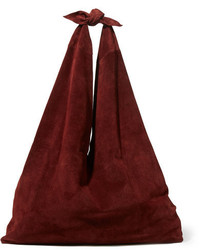 The Row Bindle Suede Shoulder Bag Burgundy