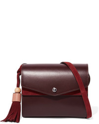 Elizabeth and James Eloise Leather And Suede Shoulder Bag Burgundy