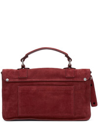 Proenza Schouler Red Suede Fringed Tiny Ps1 Satchel