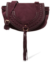 See by Chloe See By Chlo Collins Medium Suede And Textured Leather Shoulder Bag Plum