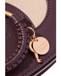 See by Chloe See By Chlo Hana Small Textured Leather And Suede Shoulder Bag Burgundy