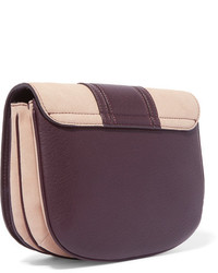 See by Chloe See By Chlo Hana Small Textured Leather And Suede Shoulder Bag Burgundy