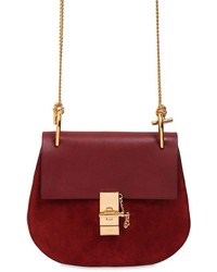 Chloé Small Drew Smooth Leather Suede Bag