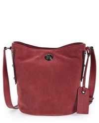 Marc by Marc Jacobs C Lock Leather Suede Crossbody Bucket Bag
