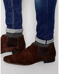 Asos Brand Chelsea Boots In Brown Suede With Low Height