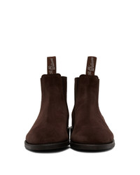 R.M. Williams Burgundy Suede Comfort Turnout Chelsea Boots