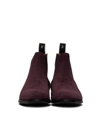 Ps By Paul Smith Burgundy Suede Gerald Chelsea Boots