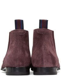 Paul Smith Burgundy Suede Marlowe Chelsea Boots