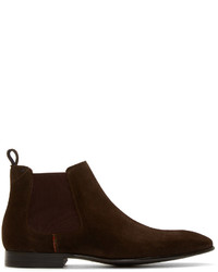 Paul Smith Ps By Dark Brown Suede Falconer Boots