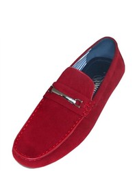 Amali Driving Moccasin Loafer In Microfiber With Silver Ornat In Burgundy Style Kay Burgundy 175