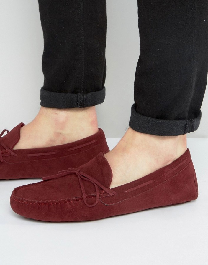 burgundy driving shoes