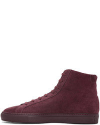 Common Projects Burgundy Original Achilles High Top Sneakers