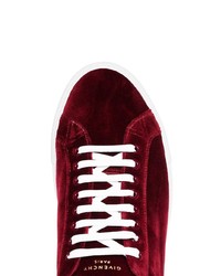 Givenchy Burgundy Red Urban Street Velvet Sneakers