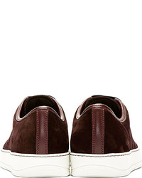 Lanvin Burgundy Suede Classic Tennis 