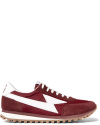 Marc Jacobs Leather Trimmed Suede And Mesh Sneakers