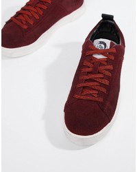 Diesel S Clever Low Top Suede Trainers Red