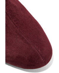 Robert Clergerie Fissal Stretch Suede Over The Knee Boots Burgundy