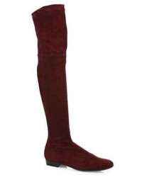 Robert Clergerie Fissal Suede Over The Knee Flat Boots