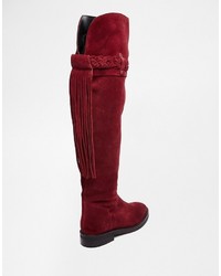 Asos Kilo Suede Flat Over The Knee Boots