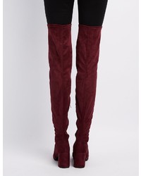Charlotte Russe Square Toe Over The Knee Boots