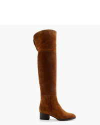 J.Crew Suede Stacked Over The Knee Boots