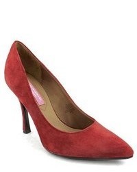 Isaac Mizrahi Loretta Red Suede Pumps Heels Shoes