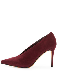 Vince Portia Suede Pointed Toe Pump Oxblood