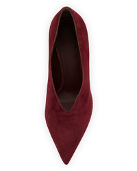 Vince Portia Suede Pointed Toe Pump Oxblood