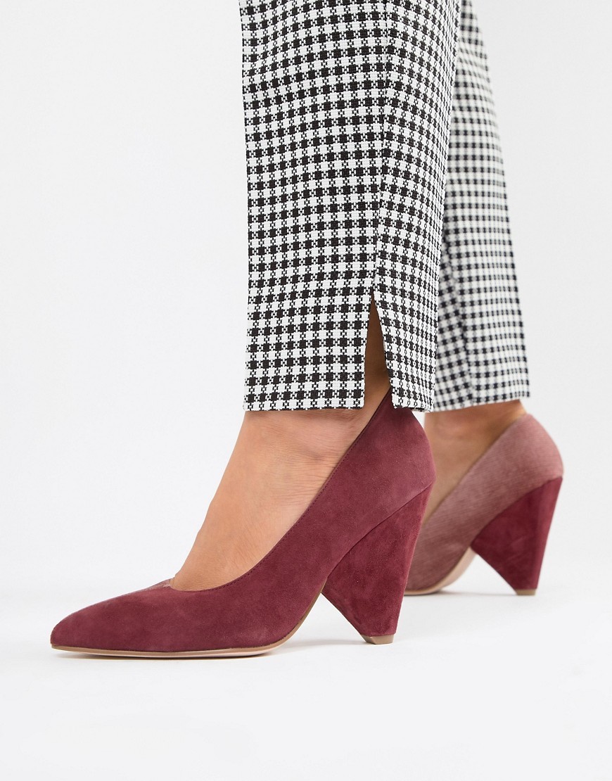 burgundy suede court shoes