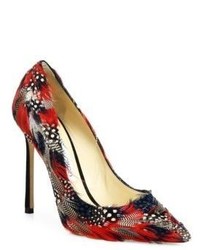 Jimmy Choo Romy 100 Feather Point Toe Pumps