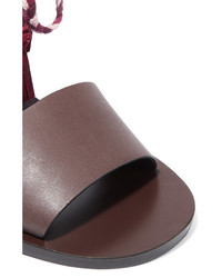 See by Chloe See By Chlo Fringed Suede And Leather Sandals Burgundy