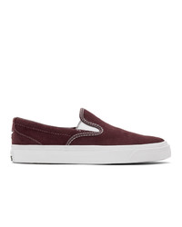 Converse Burgundy Suede One Star Cc Slip On Sneakers