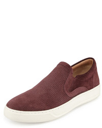 Vince Ace Perforated Suede Skate Sneaker Red