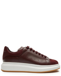 Alexander McQueen Raised Sole Low Top Leather And Suede Trainers