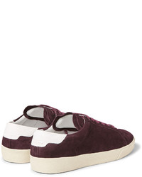 Saint Laurent Sl06 Leather Trimmed Suede Sneakers