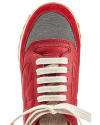 Brunello Cucinelli Suede And Fabric Sneakers
