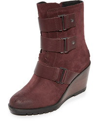 Burgundy Suede Snow Boots