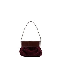 Manu Atelier Burgundy Pouched Suede And Leather Shoulder Bag
