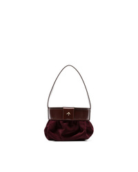 Manu Atelier Burgundy Pouched Suede And Leather Shoulder Bag