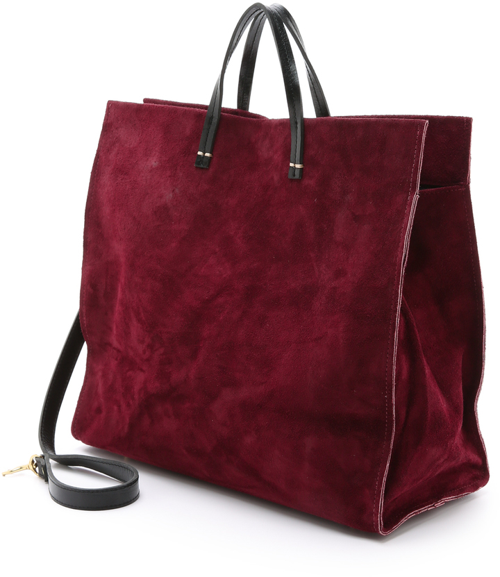 clare v suede tote