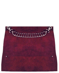 David Galan Courier Suede Large Tote In Burgundy