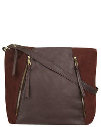 Dorothy Perkins Oxblood Suede Mix Slouch Bag