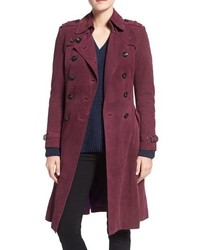 Rebecca Minkoff Amis Double Breasted Suede Trench Coat
