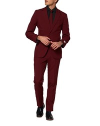 OppoSuits Blazing Burgundy Two Piece Suit With Tie